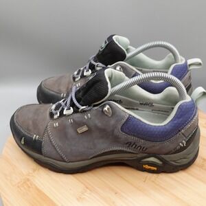 Ahnu Shoes Women 8 Montara II Waterproof Hiking Lace Up Blue Nubuck F19616D Flaw